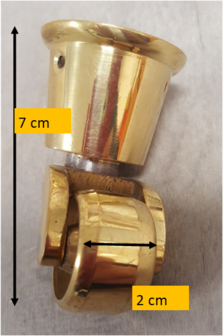 klassiek koperen wieltje voor fauteuil of footstool