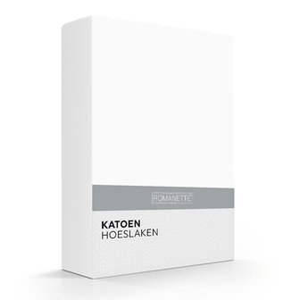 Romanette hoeslaken 140 x 200 wit, 25 cm hoog rondom elastiek