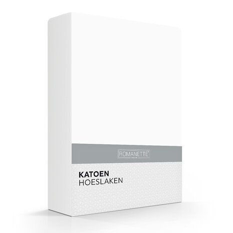 Romanette hoeslaken 140 x 200 wit, 25 cm hoog rondom elastiek